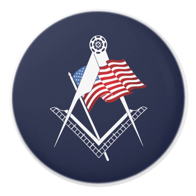 USA freemasonry symbol Ceramic Knob (Front)