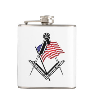 USA freemasonry symbol Hip Flask