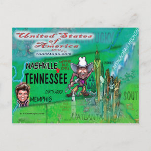 USA Fun Map Postcard