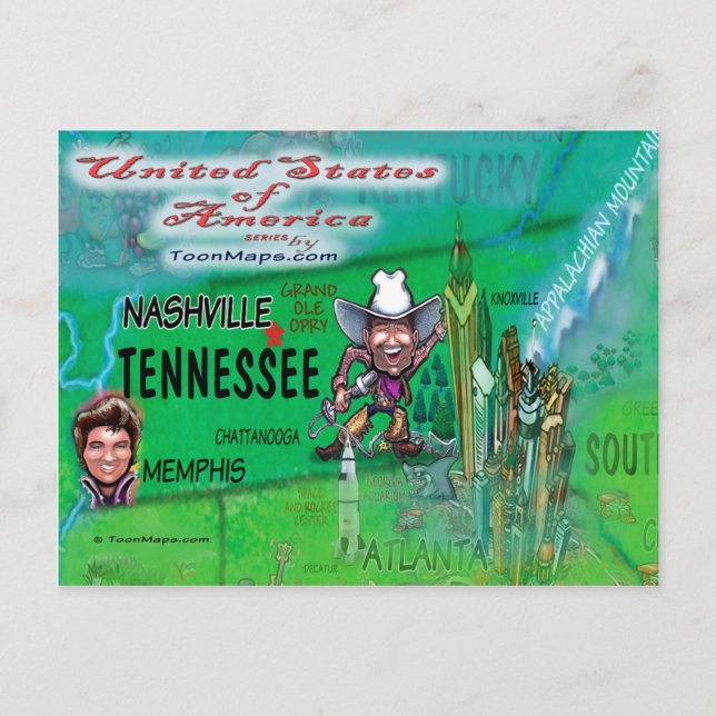 USA Fun Map Postcard (Front)