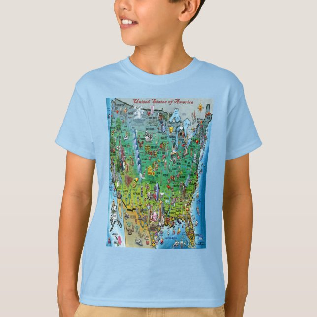 USA Fun Map T-Shirt (Front)