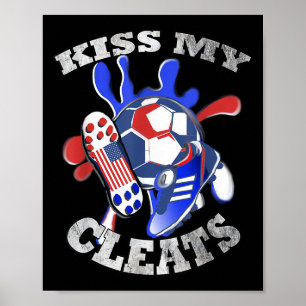 Usa Funny Quote & Soccer Graphic Design Americ Poster