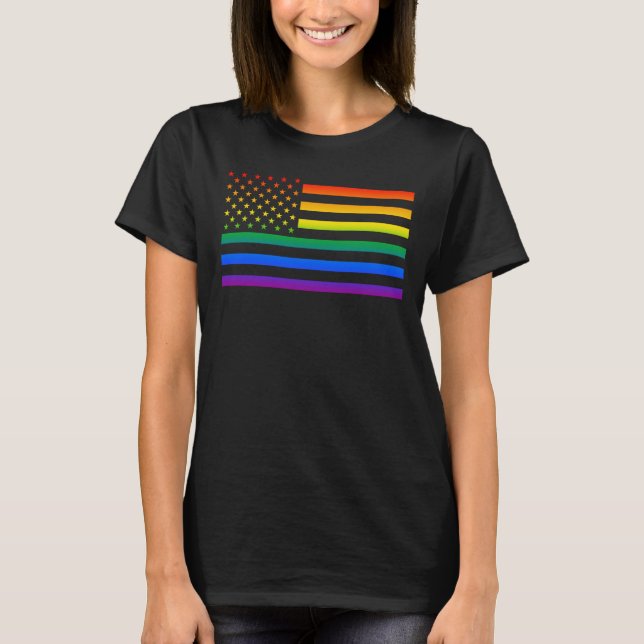USA Gaytriotic Rainbow Pride T-Shirt (Front)