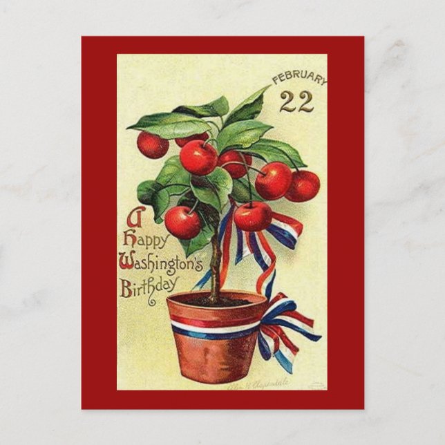 USA Geo Washingtons Birthday Postcard (Front)