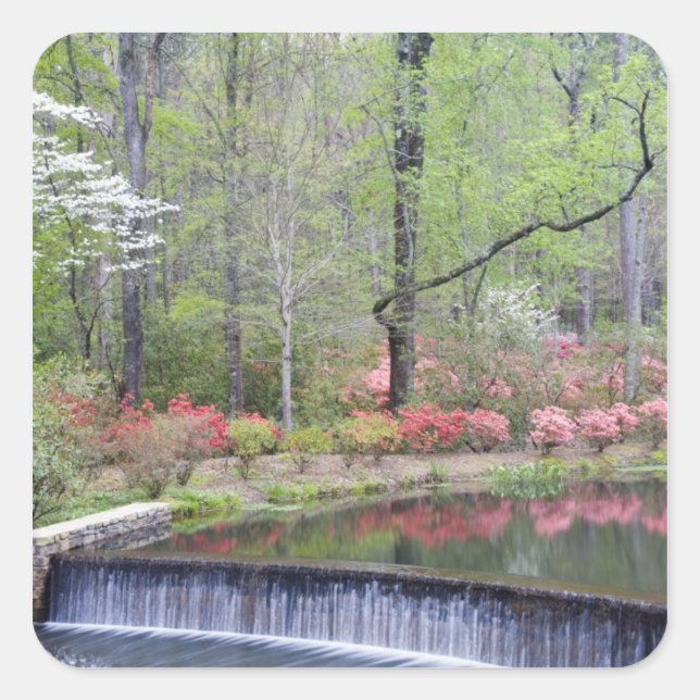 USA, Georgia, Pine Mountain. A small waterfall Square Sticker (Front)