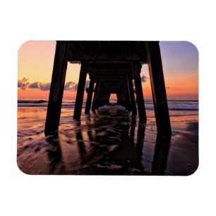 USA, Georgia, Tybee Island, Pier At Tybee Island Magnet