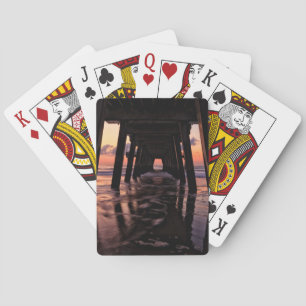 USA, Georgia, Tybee Island, Pier At Tybee Island Playing Cards