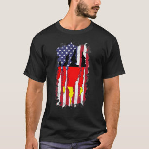 Usa Germany Flag Distressed American Flag German P T-Shirt