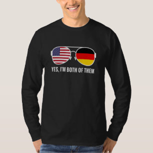 Usa Germany Flag Sunglasses German Americans T-Shirt