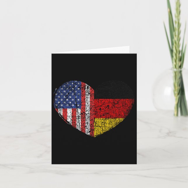 Usa Germany Heart - Dual Citizenship  Card (Front)