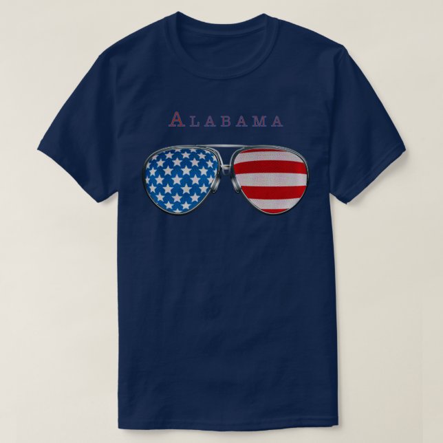 USA GLASSES ALABAMA TShirt (Design Front)
