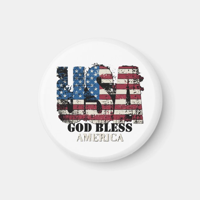 USA God Bless America Magnet (Front)