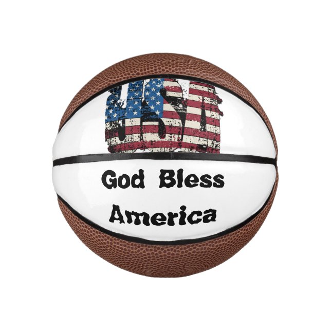 USA God Bless America Mini Basketball (Front)