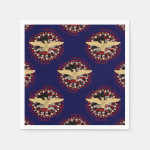 USA Gold Eagle and Flag Blue-Red-Paper Napkin