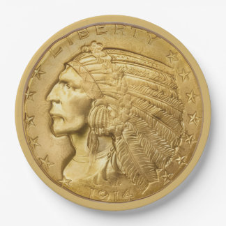USA Gold Piece Paper Plate