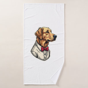 USA Golden Retriever Vintage Patriotic Dog Shirt 4 Bath Towel