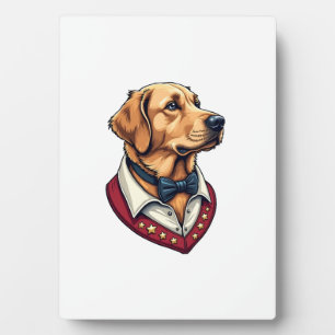 USA Golden Retriever Vintage Patriotic Dog Shirt Plaque