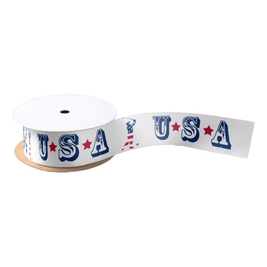 USA golf America flag golfer Satin Ribbon