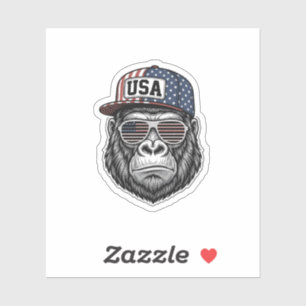 USA Gorilla Vintage Engraving Patriotic Shirt Desi
