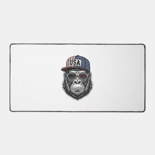 USA Gorilla Vintage Engraving Patriotic Shirt Desi Desk Mat
