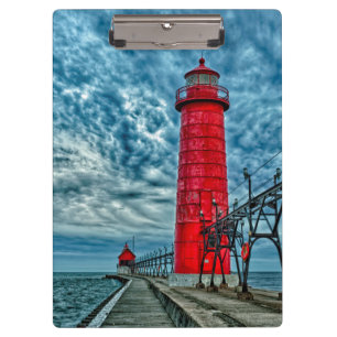 USA, Grand Haven, Michigan, lighthouse Clipboard