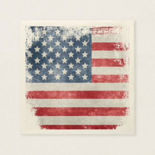 USA Grunge American Flag Napkin