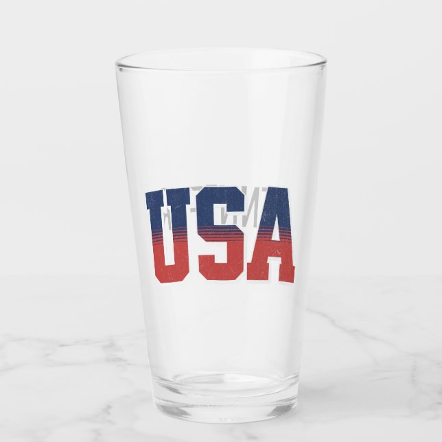 USA grunge text design Glass (Front)