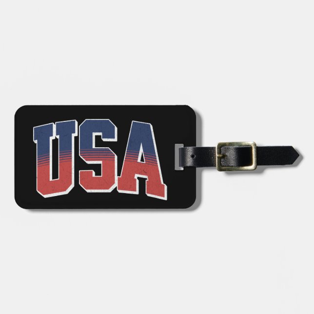 USA grunge text design Luggage Tag (Front Horizontal)