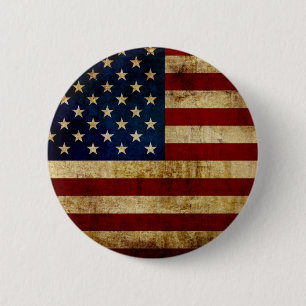 USA / Grunged flag 6 Cm Round Badge