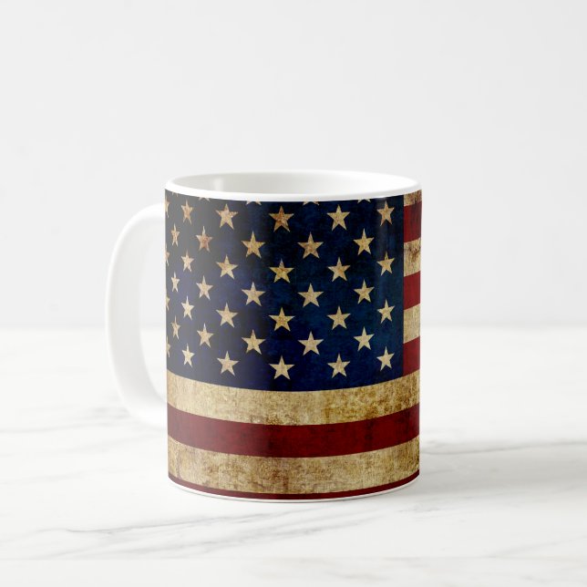 USA / Grunged flag Coffee Mug (Front Left)