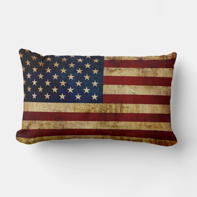 USA / Grunged flag Lumbar Cushion (Front)