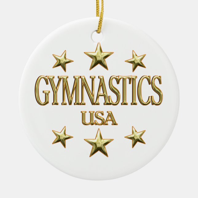 USA Gymnastics Ceramic Tree Decoration (Front)