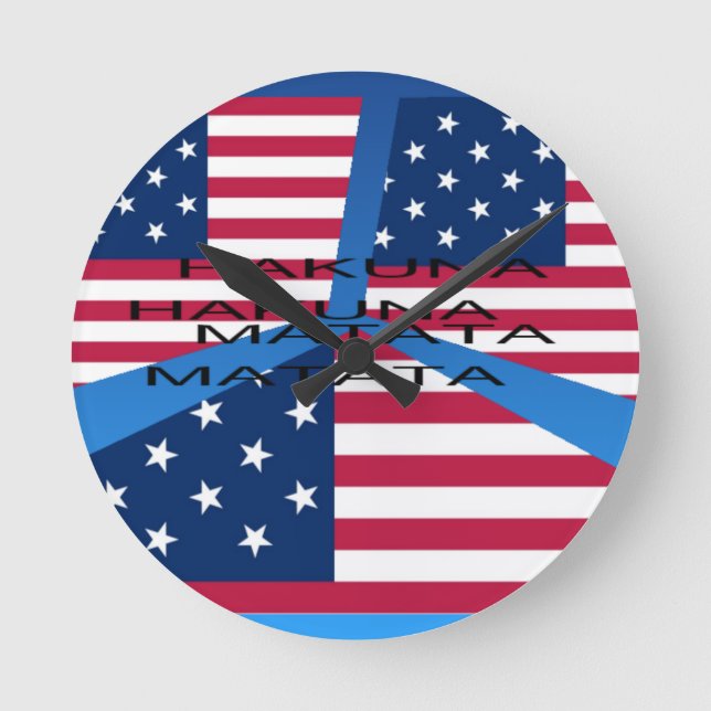 USA HAKUNA  MATATA ROUND CLOCK (Front)