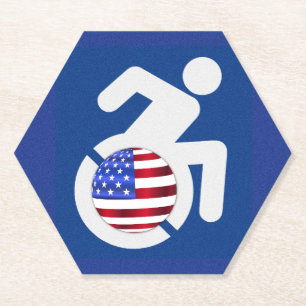 USA Handicapped Paper Coaster