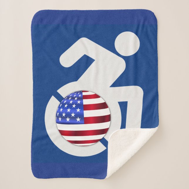 USA Handicapped Sherpa Blanket (Front)