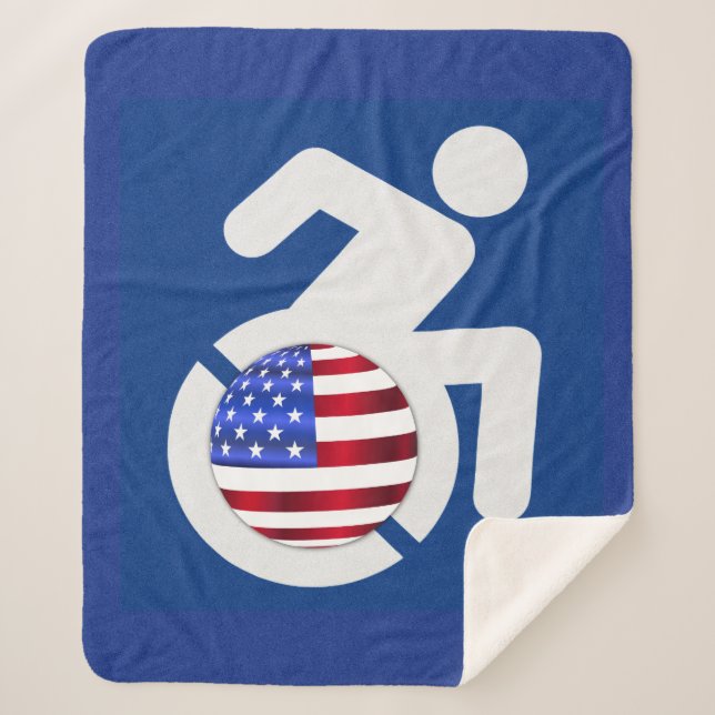 USA Handicapped Sherpa Blanket (Front)
