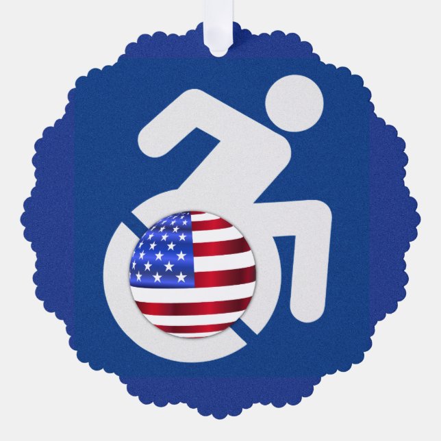 USA Handicapped Tree Decoration Card (Front)