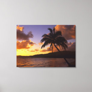 USA, Hawaii, Kauai, Colourful sunrise in a 2 Canvas Print