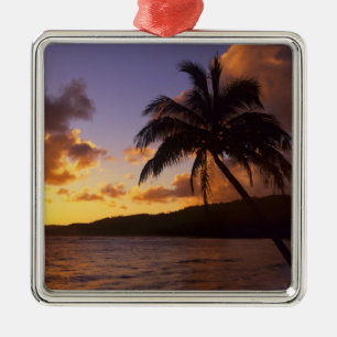 USA, Hawaii, Kauai, Colourful sunrise in a 2 Metal Tree Decoration