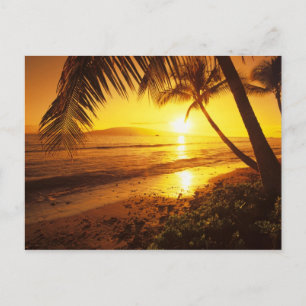 USA, Hawaii, Maui, Colourful sunset in a 2 Postcard