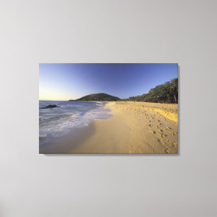 USA, Hawaii, Maui, Footprints in sand, Makena Canvas Print