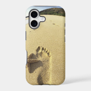 USA, Hawaii, Maui, Makena Beach, Footprint and