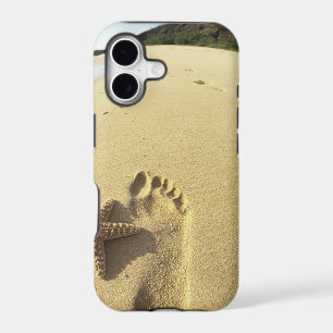 USA, Hawaii, Maui, Makena Beach, Footprint and