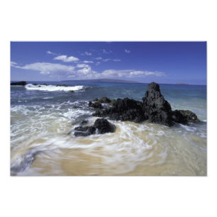 USA, Hawaii, Maui, Maui, Makena Beach, Surf on Photo Print