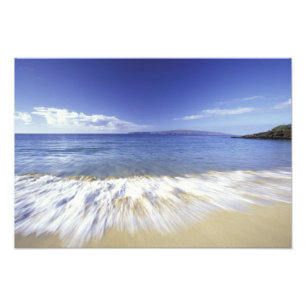 USA, Hawaii, Maui, Surf coming in to Makena Photo Print