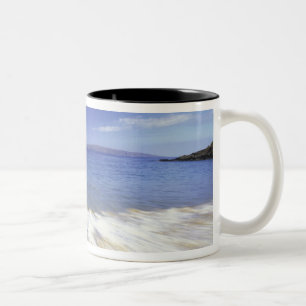 USA, Hawaii, Maui, Surf coming in to Makena Two-Tone Coffee Mug