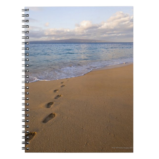 USA, Hawaii, Maui, Wailea, footprints on beach 2 Notebook (Front)