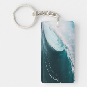 USA, Hawaii, Oahu, Large waves Key Ring