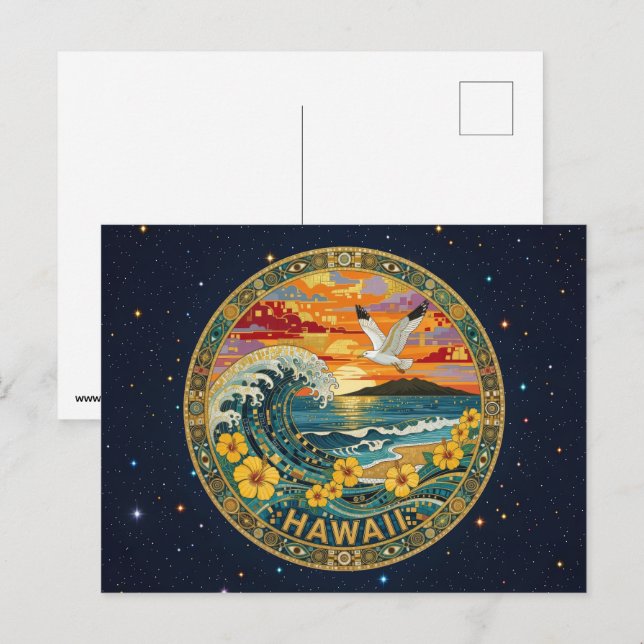 USA Hawaii state symbols Postcard (Front/Back)