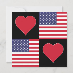 USA Heart Cute United States Patriotic American Card